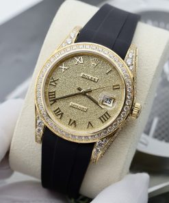 Rolex DateJust Customs Bezel CZ Stone Best Replica Watch 41mm (1)