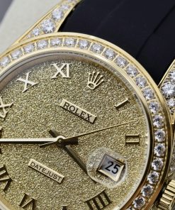 Rolex DateJust Customs Bezel CZ Stone Best Replica Watch 41mm (1)