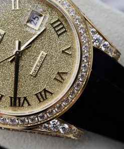 Rolex DateJust Customs Bezel CZ Stone Best Replica Watch 41mm (1)