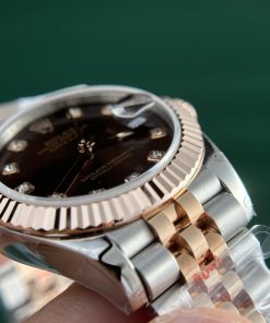 Rolex DateJust Gold Wrapped Chocolate Dial GM Factory Best Replica (7)
