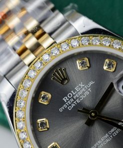 Rolex DateJust Gold Wrapped Customs Bezel Moissanite GM Factory 31mm (1)