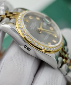 Rolex DateJust Gold Wrapped Customs Bezel Moissanite GM Factory 31mm (1)