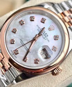 Rolex DateJust Mother Of Pearl Dial Best Replica Demi Rose Gold 31mm (2)