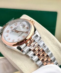 Rolex DateJust Mother Of Pearl Dial Best Replica Demi Rose Gold 31mm (2)