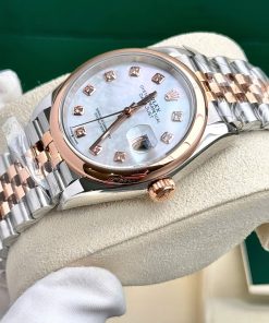 Rolex DateJust Mother Of Pearl Dial Best Replica Demi Rose Gold 31mm (2)