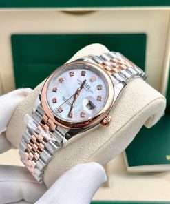 Rolex DateJust Mother Of Pearl Dial Best Replica Demi Rose Gold 31mm (2)