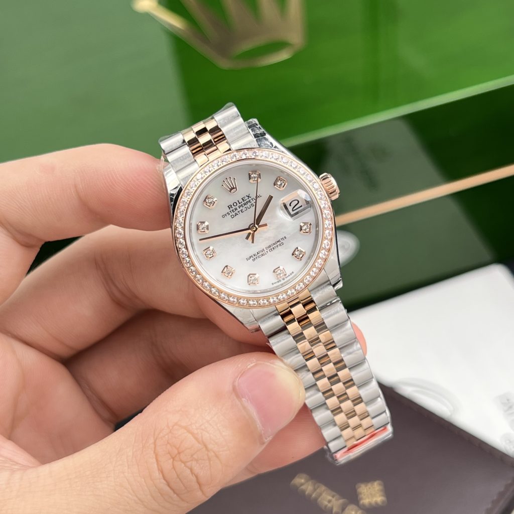 Rolex DateJust Mother Of Pearl Dial Demi Rose Gold Women's 31mm (1)