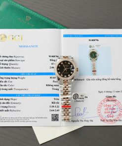 Rolex DateJust Replica 11 Watch Black Dial Custom Moissanite Diamonds 31mm (2)