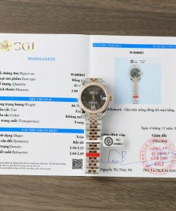 Rolex DateJust Replica 11 Watch Gray Dial Custom Moissanite Diamonds 31mm (2)