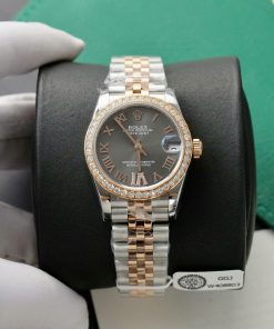 Rolex DateJust Replica 11 Watch Gray Dial Custom Moissanite Diamonds 31mm (2)