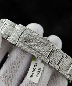 Rolex DateJust Replica Watch Custom Full Moissanite Diamonds 41mm (2)