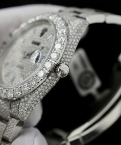 Rolex DateJust Replica Watch Custom Full Moissanite Diamonds 41mm (2)