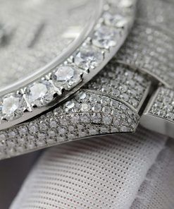 Rolex DateJust Replica Watch Custom Full Moissanite Diamonds 41mm (2)