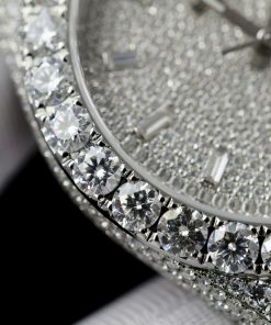 Rolex DateJust Replica Watch Custom Full Moissanite Diamonds 41mm (2)