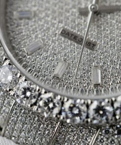 Rolex DateJust Replica Watch Custom Full Moissanite Diamonds 41mm (2)