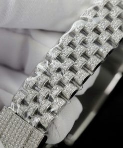 Rolex DateJust Replica Watch Custom Moissanite Diamonds Jubilee Strap 41mm (11)