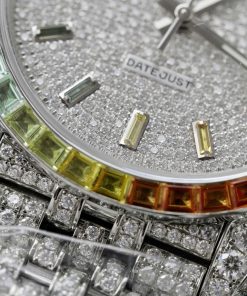 Rolex DateJust Replica Watch Custom Moissanite Diamonds Jubilee Strap 41mm (11)