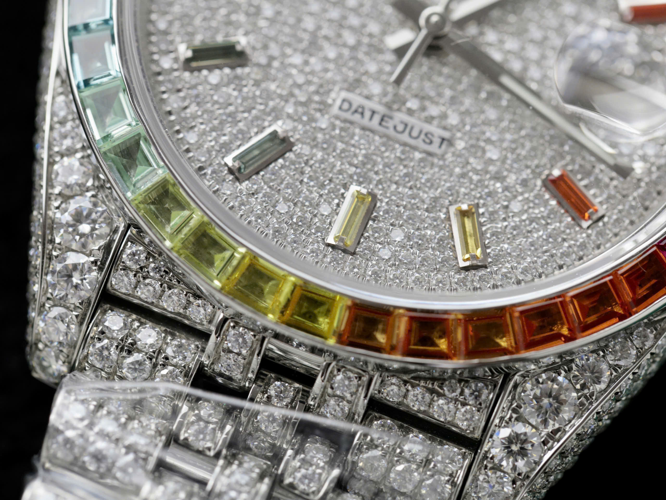 Rolex DateJust Replica Watch Custom Moissanite Diamonds Jubilee Strap 41mm (13) Rolex DateJust Replica Watch Custom Moissanite Diamonds Jubilee Strap 41mm (11)