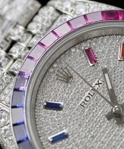 Rolex DateJust Replica Watch Custom Moissanite Diamonds Jubilee Strap 41mm (11)