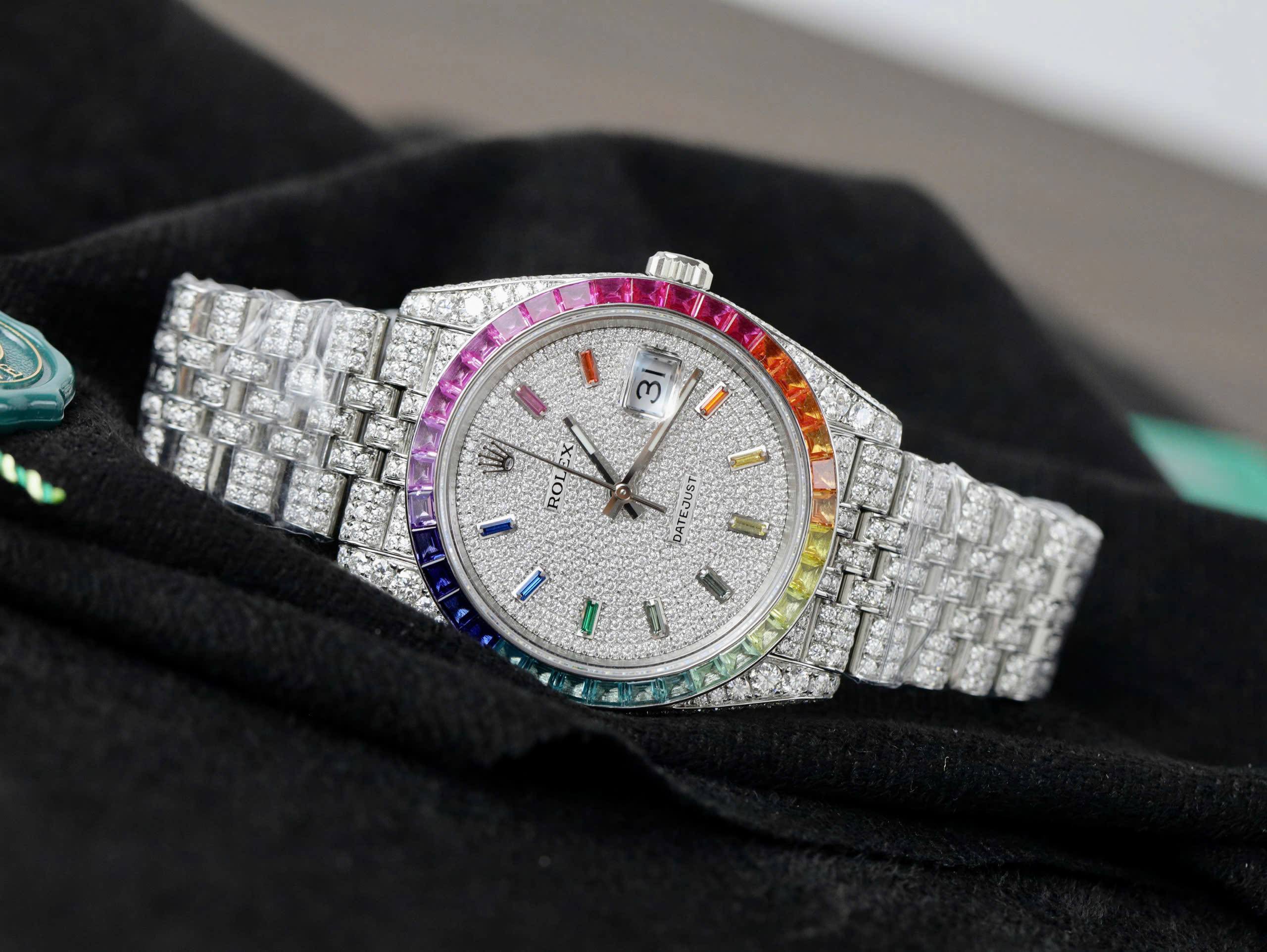 Rolex DateJust Replica Watch Custom Moissanite Diamonds Jubilee Strap 41mm (16) Rolex DateJust Replica Watch Custom Moissanite Diamonds Jubilee Strap 41mm (11)