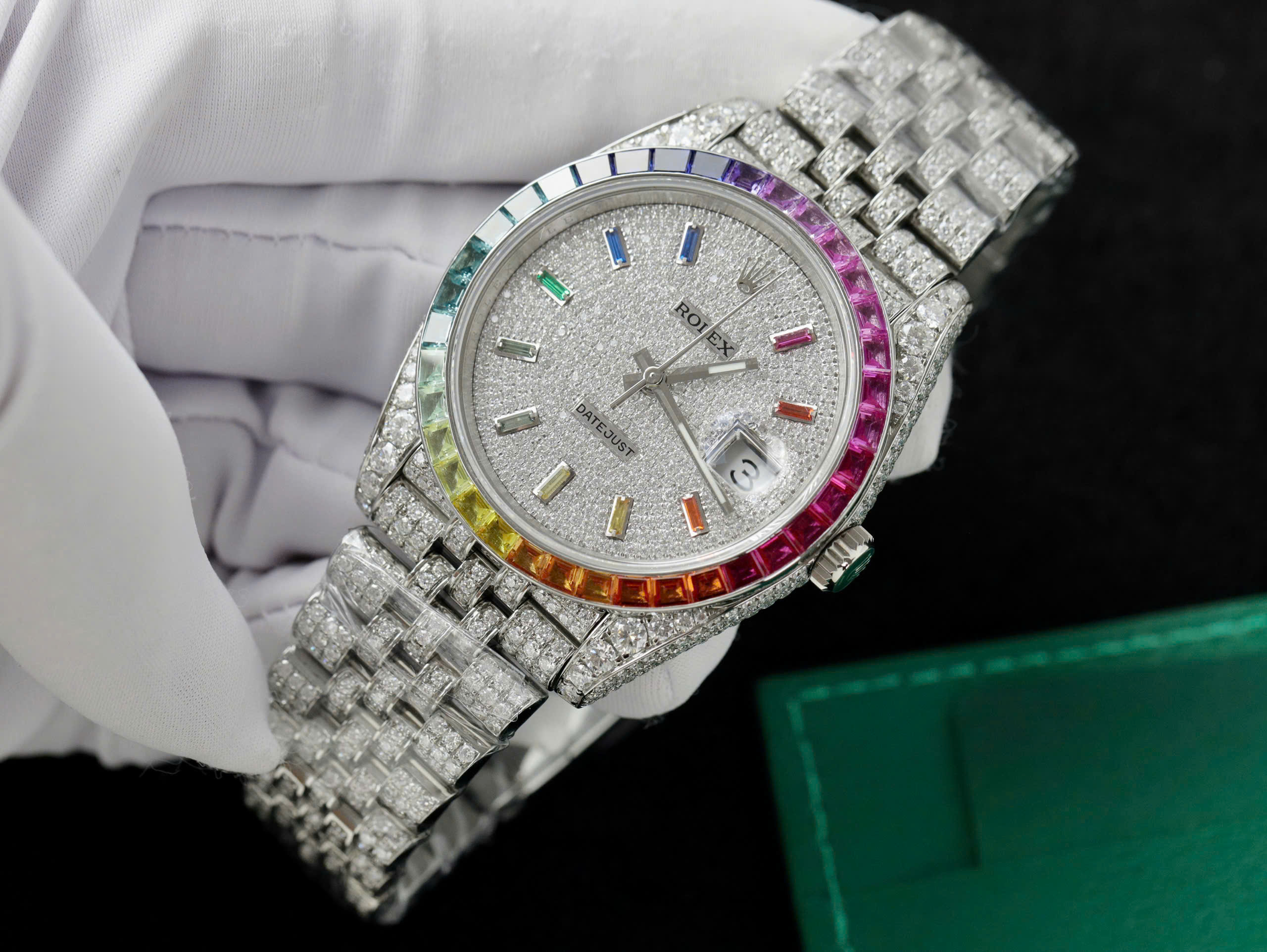 Rolex DateJust Replica Watch Custom Moissanite Diamonds Jubilee Strap 41mm (18) Rolex DateJust Replica Watch Custom Moissanite Diamonds Jubilee Strap 41mm (11)