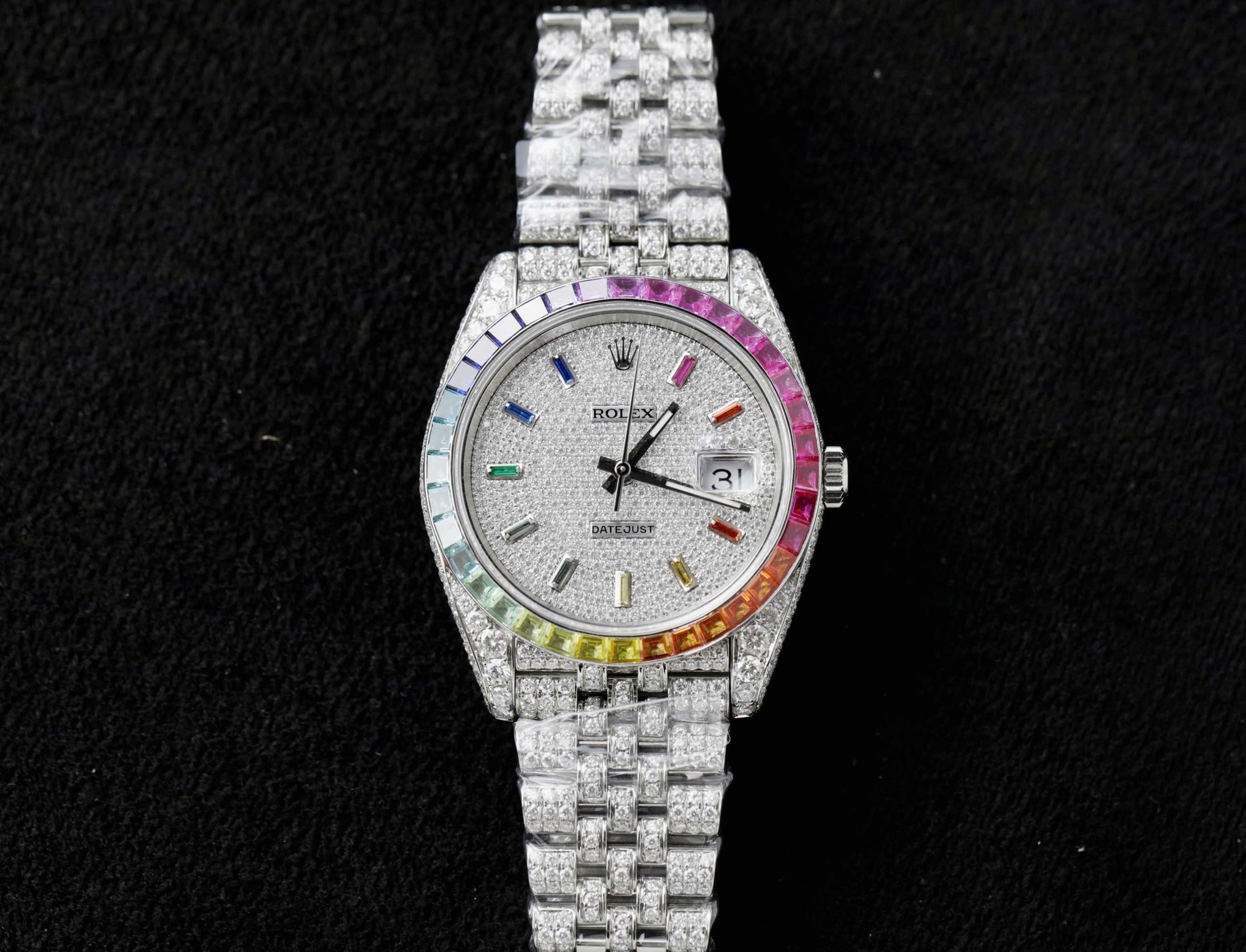 Rolex DateJust Replica Watch Custom Moissanite Diamonds Jubilee Strap 41mm (20) Rolex DateJust Replica Watch Custom Moissanite Diamonds Jubilee Strap 41mm (11)