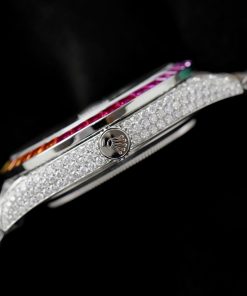 Rolex DateJust Replica Watch Custom Moissanite Diamonds Jubilee Strap 41mm (11)