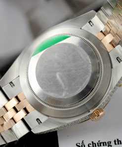 Rolex DateJust Replica Watch Dial Chocolate Custom Gold Wrapped + Moissanite Diamonds 41mm (1)