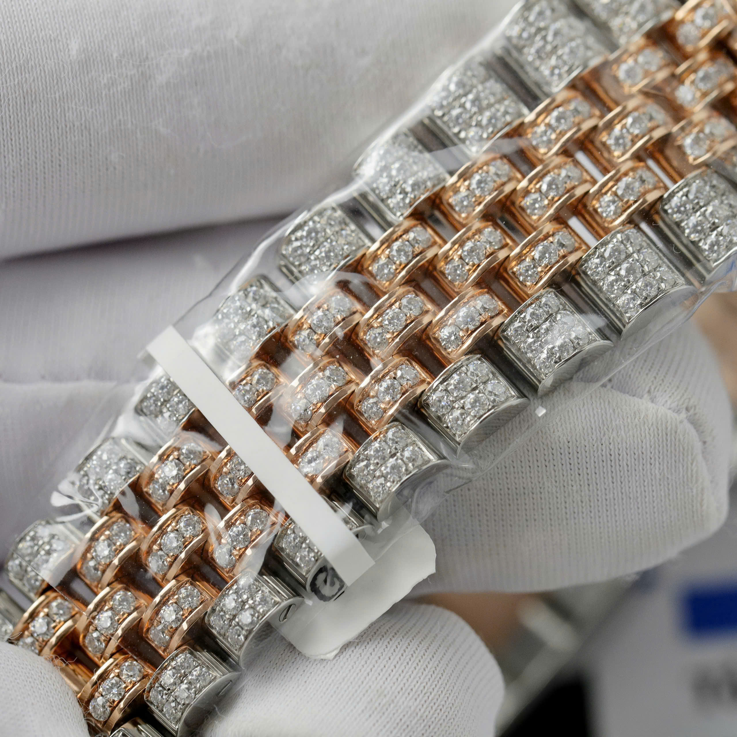 Rolex DateJust Replica Watch Dial Chocolate Custom Gold Wrapped + Moissanite Diamonds 41mm (11) Rolex DateJust Replica Watch Dial Chocolate Custom Gold Wrapped + Moissanite Diamonds 41mm (1)