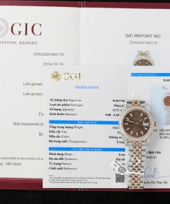Rolex DateJust Replica Watch Dial Chocolate Custom Gold Wrapped + Moissanite Diamonds 41mm (1)