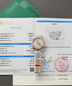 Rolex DateJust Replica Watch White Dial Custom Moissanite Diamonds 31mm (2)