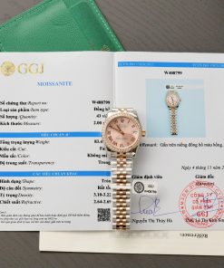 Rolex DateJust Replica Watches Pink Dial Custom Moissanite Diamonds 31mm (2)