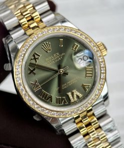 Rolex DateJust Replica Watches Women Green Dial EW Factory 31mm (1)