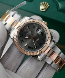 Rolex DateJust Wimbledon Dial Best Replica Gold Wrapped GM Factory 41mm (3)