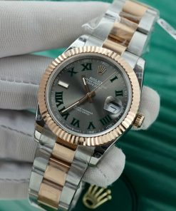 Rolex DateJust Wimbledon Dial Best Replica Gold Wrapped GM Factory 41mm (3)
