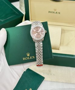 Rolex DateJust Womens Dial Pink Replica Watches Bezel Diamond Moissanite 28mm (2)