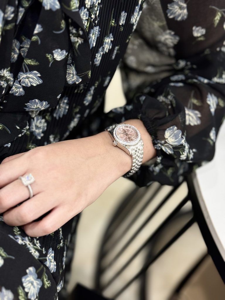 Rolex DateJust Womens Dial Pink Replica Watches Bezel Diamond Moissanite 28mm (2)