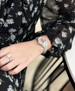 Rolex DateJust Womens Dial Pink Replica Watches Bezel Diamond Moissanite 28mm (2)