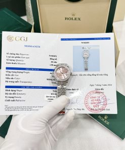 Rolex DateJust Womens Dial Pink Replica Watches Bezel Diamond Moissanite 28mm (2)