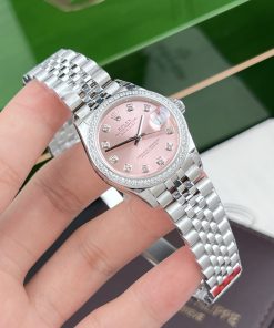Rolex DateJust Women's Pink Dial Bezel CZ Diamonds EW Factory 31mm (3)