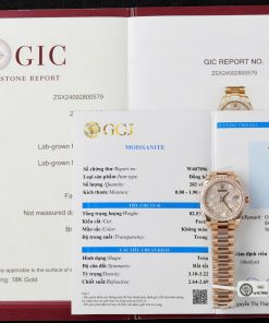 Rolex DateJust Womens Replica Watch Gold Wrapped + Moissanite Diamond Custom Hong Kong 31mm (2)