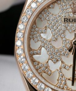 Rolex DateJust Womens Replica Watch Gold Wrapped + Moissanite Diamond Custom Hong Kong 31mm (2)