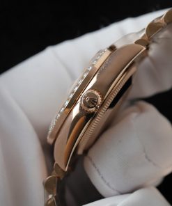 Rolex DateJust Womens Replica Watch Gold Wrapped + Moissanite Diamond Custom Hong Kong 31mm (2)