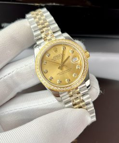 Rolex DateJust Yellow Champagne Dial Bezel Diamonds Women's 31mm