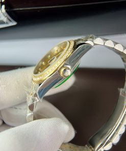 Rolex DateJust Yellow Champagne Dial Bezel Diamonds Women's 31mm