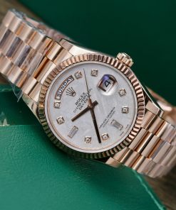 Rolex Day-Date 128235 18K Gold Wrapped Custom Meteorite Dial & Moissanite Diamonds 36mm (1)