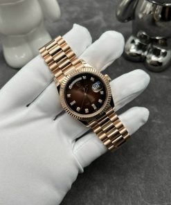 Rolex Day-Date 128235 Chocolate Dial 18K Solid Gold Watch