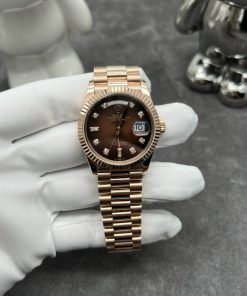 Rolex Day-Date 128235 Chocolate Dial 18K Solid Gold Watch