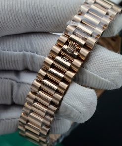 Rolex Day-Date 128235 Green Aventurine Dial Gold Wrapped & Moissanite (11)