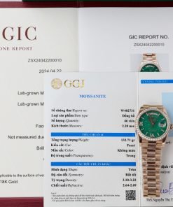 Rolex Day-Date 128235 Green Aventurine Dial Gold Wrapped & Moissanite (11)